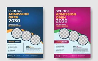 Junior Admission For Kids School Education Flyer Template Design. Poster Design. Back To School Flyer Design Set. Back To School Admission Flyer. vector