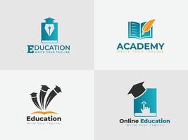 Education logo design set. iconic logo design for educational purpose vector