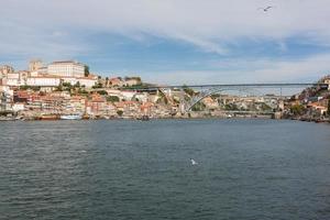 View of Porto city at the riverbank photo