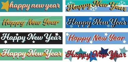 vintage style New Year banner set vector