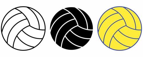 volleyball icon set isolated on white background vector