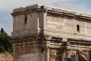 Building ruins and ancient columns  in Rome, Italy photo