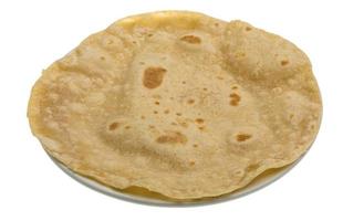 Chapati on the plate and white background photo