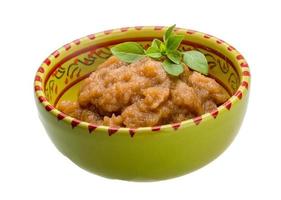 Pollock roe in a bowl on white background photo