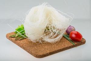 Raw rice noodles photo