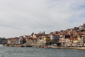 View of Porto city at the riverbank photo