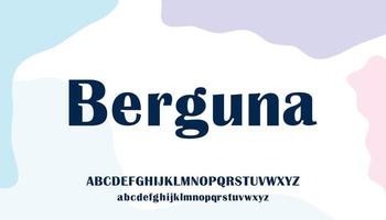 Berguna, bold and strong sans serif typeface letter uppercase alphabet font vector. vector