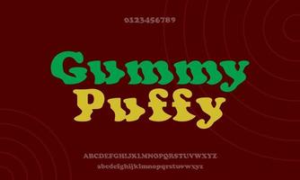 retro groovy disturbed alphabet letters font and number. Typography decorative fonts vintage concept. vector illustration