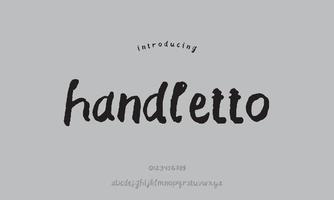 Handletto, basic lettering with bold brush lowercase typeface font. vector