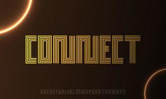 Connect, lines display modern typeface lettering font, vector illustration.