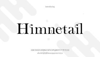himnetail, fuente de vector de alfabeto de tipografía vintage moder tail serif.