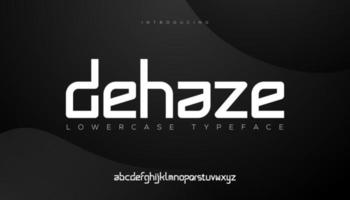 dehaze, clean modern strong and bold  typeface lowercase alphabet. vector font.