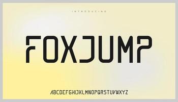 Foxjump, clean modern strong and bold  typeface uppercase alphabet. vector font.