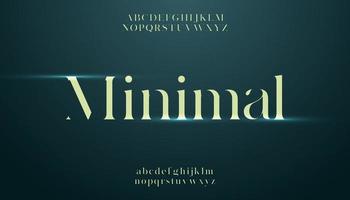 Minimal, a strong serif typeface uppercase lowercase alphabet. vector font.