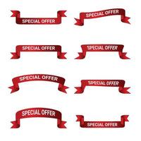 Red Ribbon Banner Vector Design