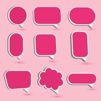 Abstract Vector 3D Speech Bubble Set