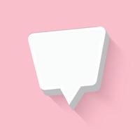 3D White Speech Bubble On Pink Background vector