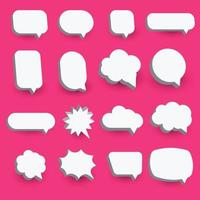 Abstract Vector 3D Speech Bubble Set