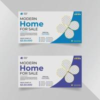 modern home for sale Billboard Banner template vector