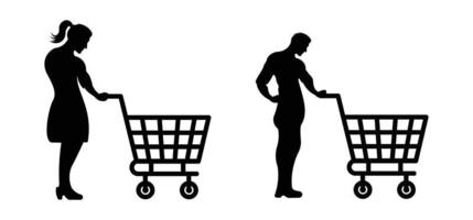 vector  Full and empty shopping cart symbol shop and sale,Shopping cart line icon set