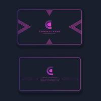 elegant business card templates in pink gradient vector