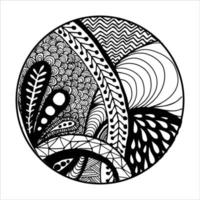 Africa mandala circular pattern in solid and outline form. Polynesia pattern for coloring books, decoration, ornament, tattoo, home decor, tapestries. Aztec pattern for tapestry home decoration. vector