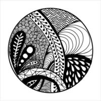 patrón circular de mandala africano en forma sólida y de contorno. patrón de polinesia para colorear libros, decoración, adornos, tatuajes, decoración del hogar, tapices. patrón azteca para la decoración del hogar tapiz. vector