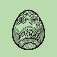 Abstract easter egg on white background. Coloring page for children and adult.Vector illustration. vector