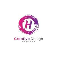 Modern h letter circle logo design template vector