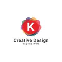 plantilla de diseño de logotipo de círculo de letra k moderna vector