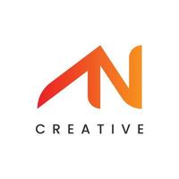 Modern gradient creative initial letter a and n logo design vector