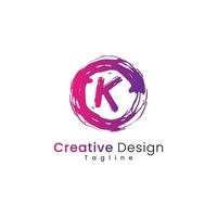 Modern k letter circle logo design template vector