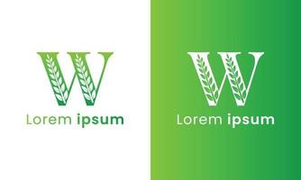 Letter w logo with a creative monogram leaf concept for the green eco company vector