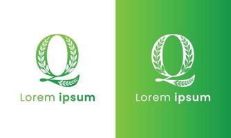 Letter q logo with a creative monogram leaf concept for the green eco company vector