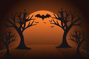 diseño de fondo de halloween con árbol negro vector