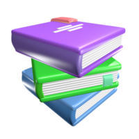 3d school education illustration icon books png