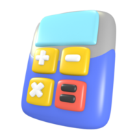 calculadora de ícone de ilustração de educação escolar 3D png