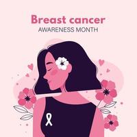 Hand drawn flat international day against breast cancer illustration vector