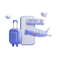 Icono de concepto de plan de viaje o turismo en 3d o icono de concepto de planificación de turismo o viaje de vacaciones en 3d