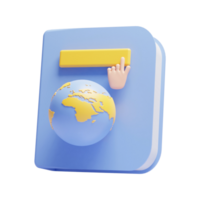 ícone de documento de identificação de passaporte 3d ou ícone de interface do usuário do conceito de identificação de passaporte para viagens png