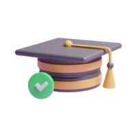 3d la laurea di Università cappello berretto o diploma la laurea cappello 3d icona