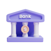 banco 3d com moeda de dólar ou ícone de banco de economia de dinheiro 3d png