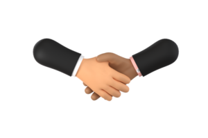3D. businessmen handshaking happy and success on business concept png