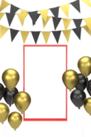 3d. Einkaufsmesse mit Fahnen und Luftballons png