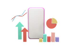 Smartphone and graph for analysis financial. business concept png