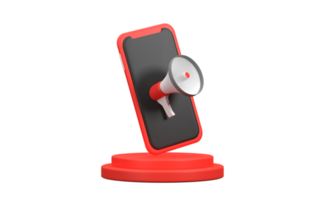 3D. Promotion Sale with megaphone mobile phone symbolizes. png