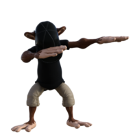 ilustração 3d de macaco divertido png