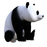 ilustração 3d divertida de panda png