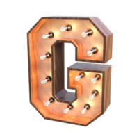 letters and number with lights 3d rendering png