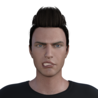 expression visage geste rendu 3d png